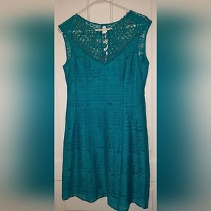 Nanette Lepore Teal Lacy Dress Size 8